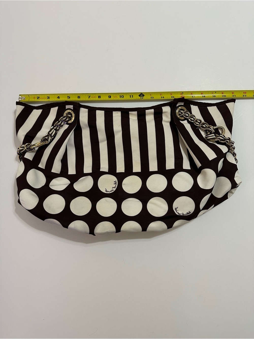 Henri Bendel Hot For Dots Tote Bag Brown White Rare Collector Handbag Dust Bag - Picture 12 of 16